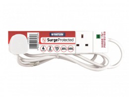 STATUS Surge Protected Extension Lead 240V 4-Gang 13A White 2m £10.95